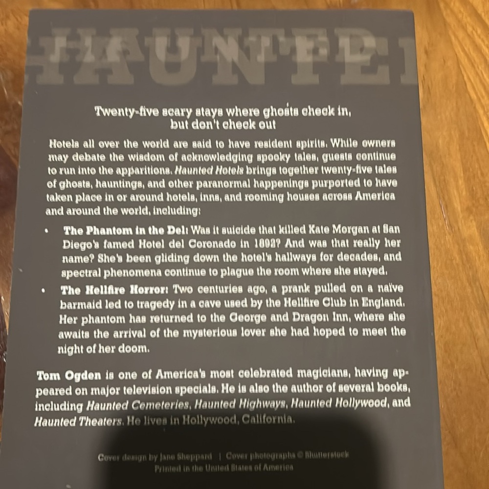 Haunted Hotels Book by Tom Ogden - Black and Gray Cover - Picture 2 of 2